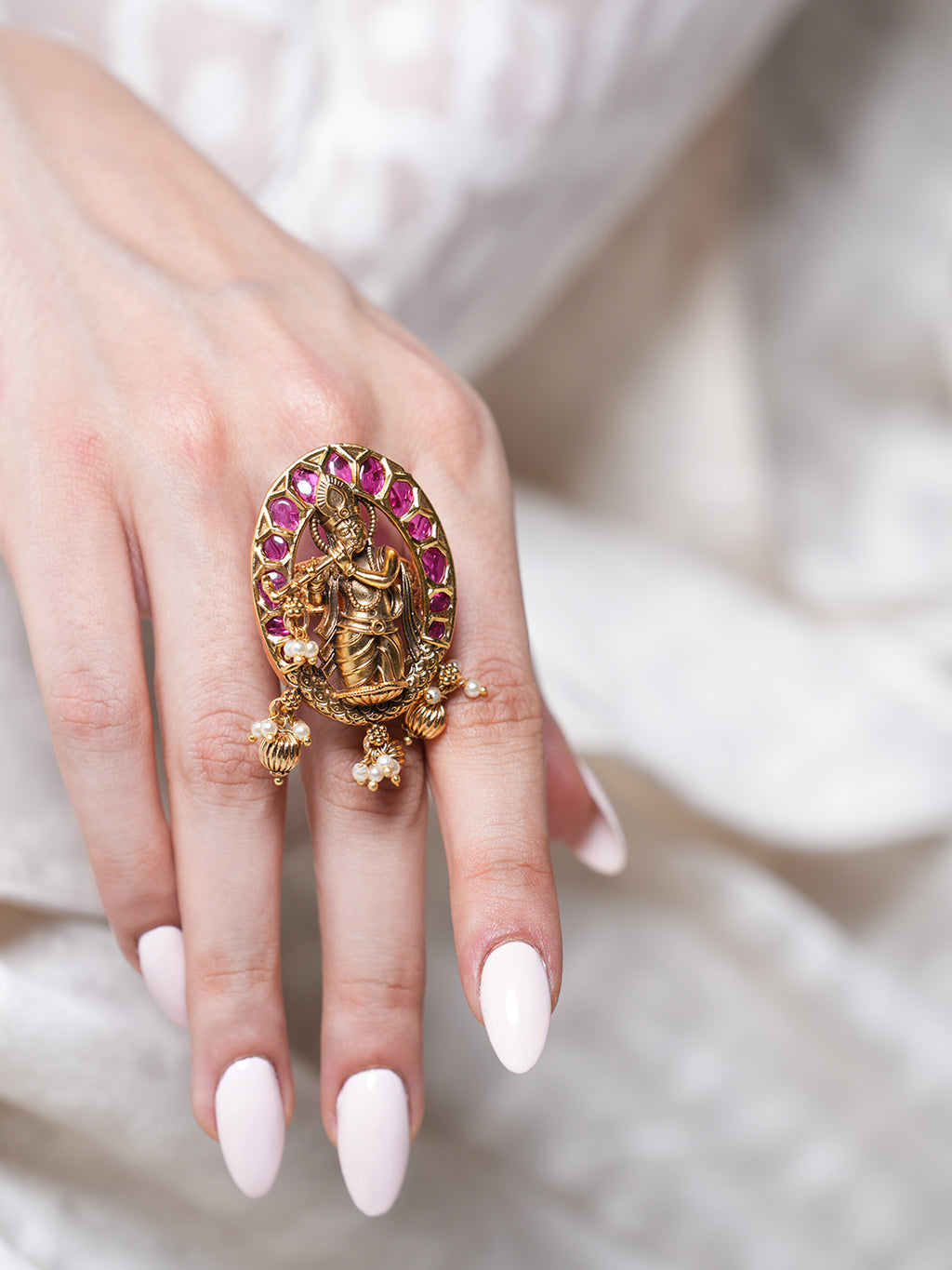 Heavy Antique Krishna Ring