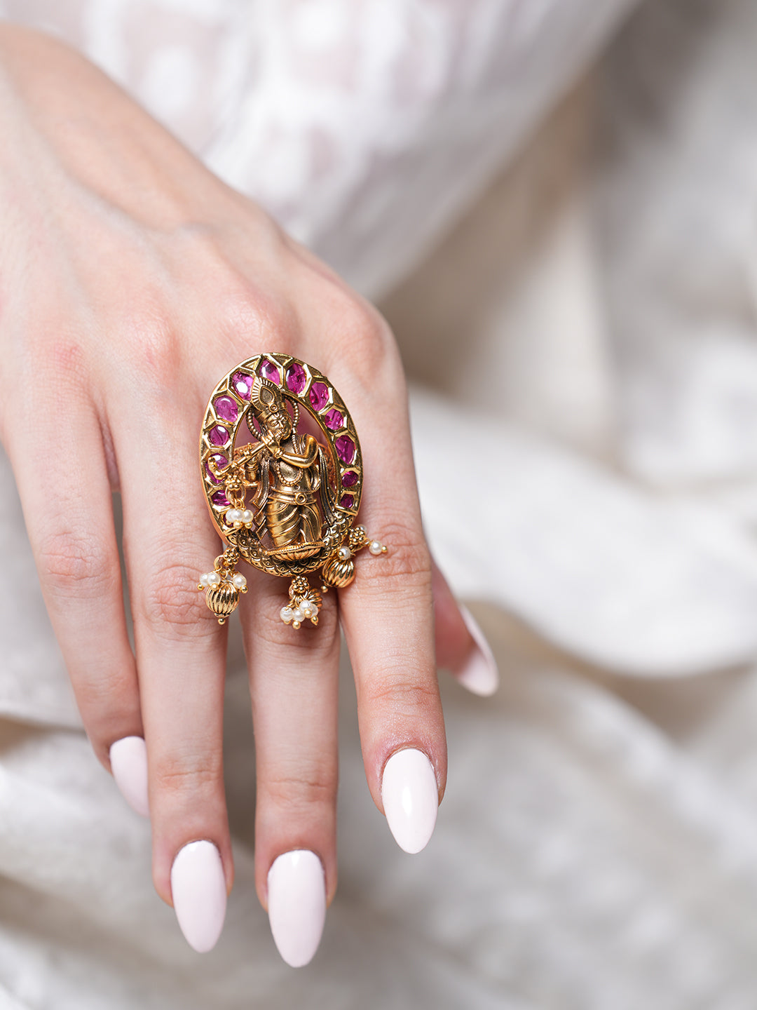 Heavy Antique Krishna Ring