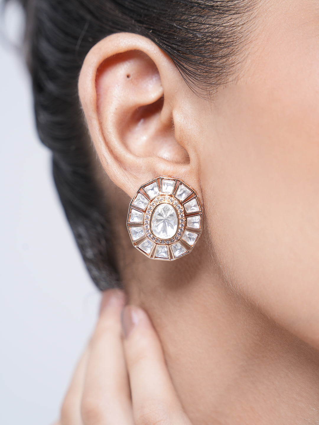 Shiny Kundan Studs