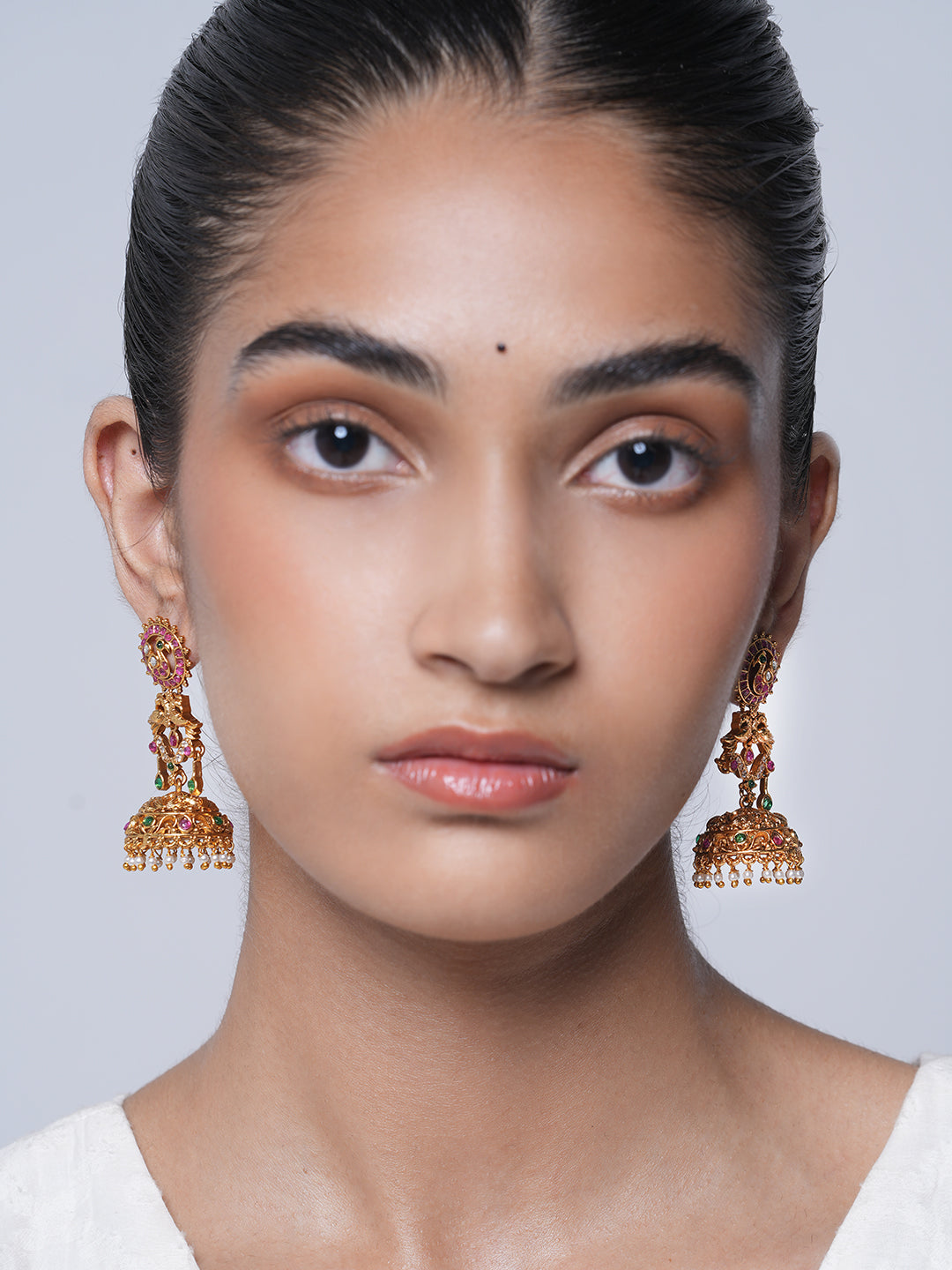 Designer Antique Jadau Jhumki