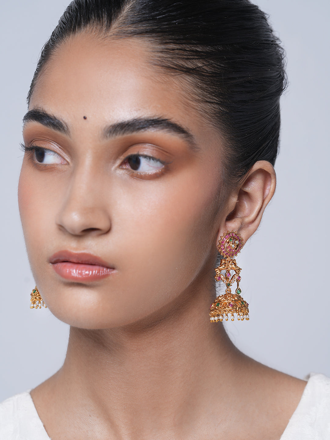 Designer Antique Jadau Jhumki