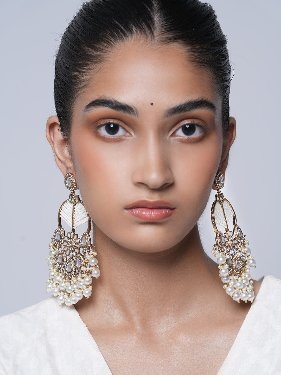 Designer Heavy Mehendi Polish Earrings