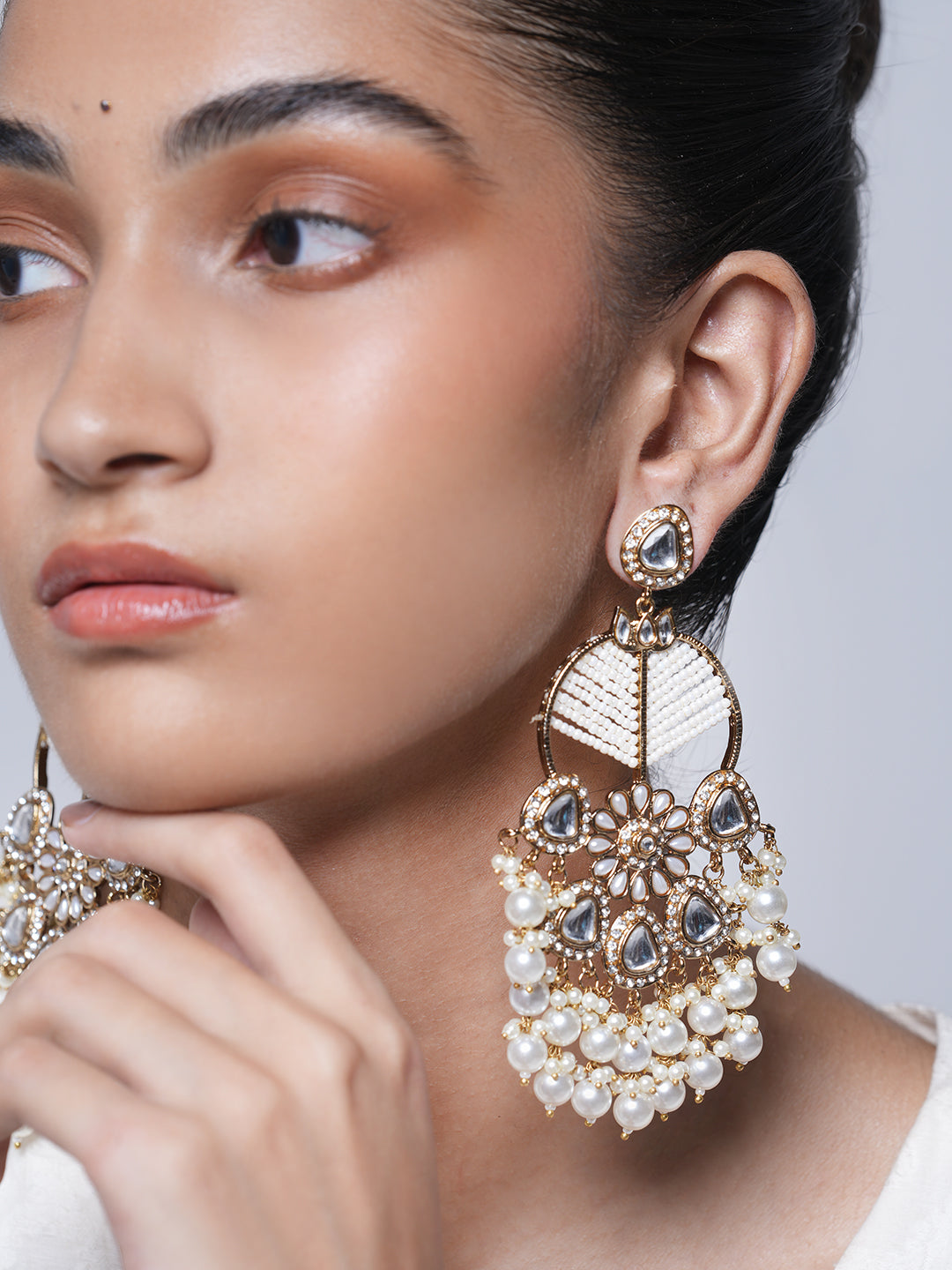 Designer Heavy Mehendi Polish Earrings