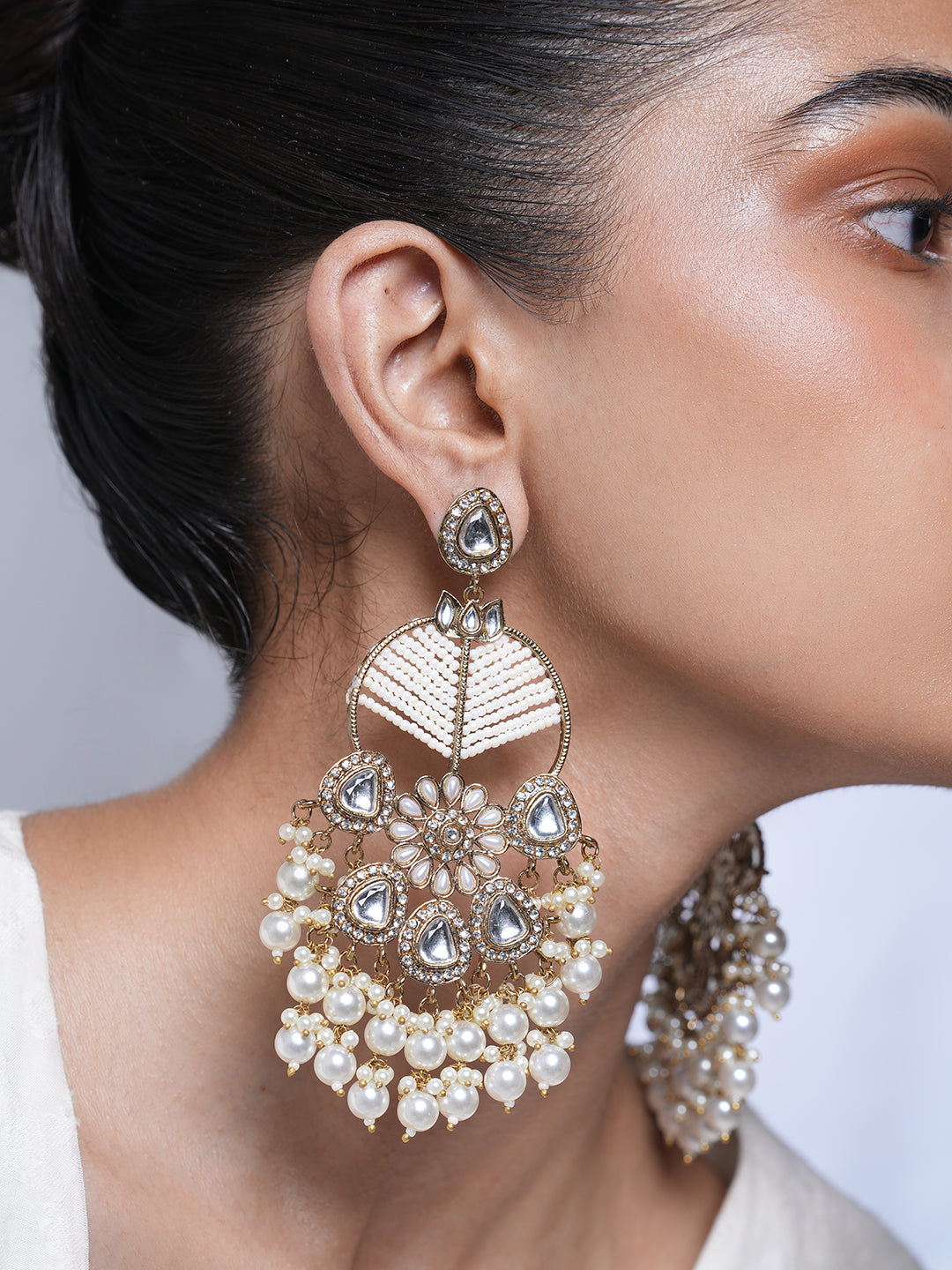 Designer Heavy Mehendi Polish Earrings