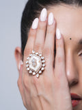 Moissanite Marble Ring