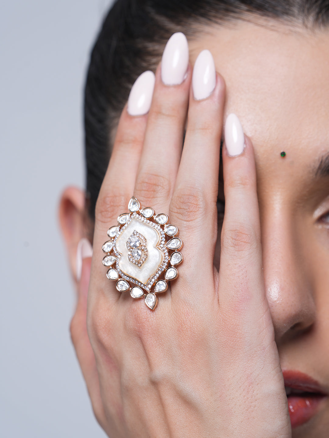 Moissanite Marble Ring