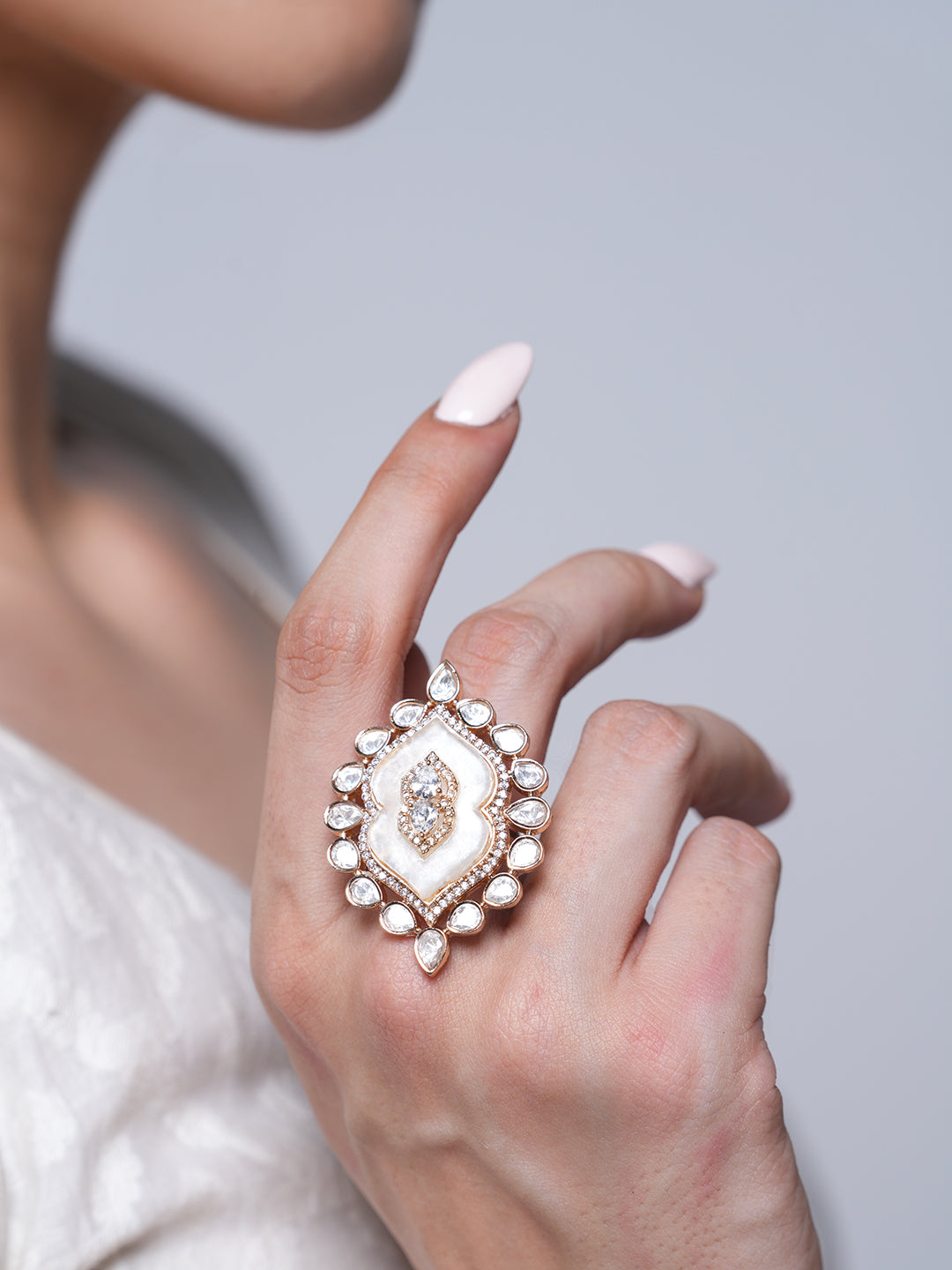 Moissanite Marble Ring