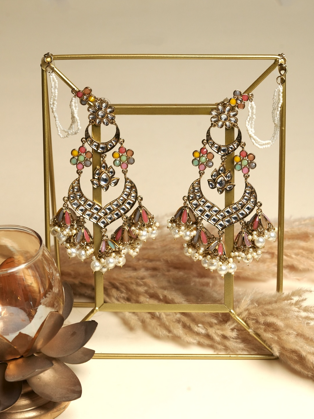 Long Heavy Multicolor Earrings