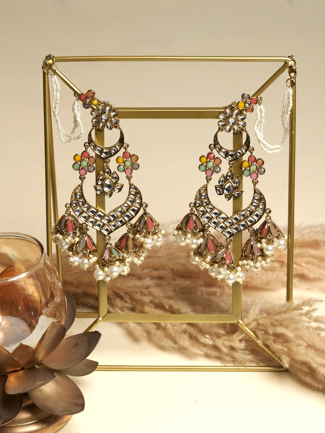Long Heavy Multicolor Earrings