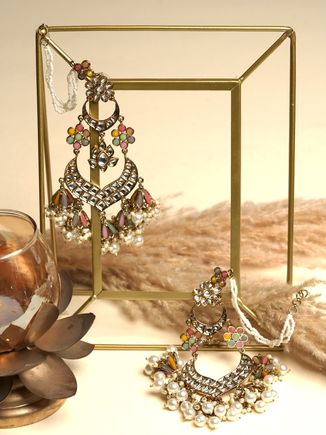 Long Heavy Multicolor Earrings