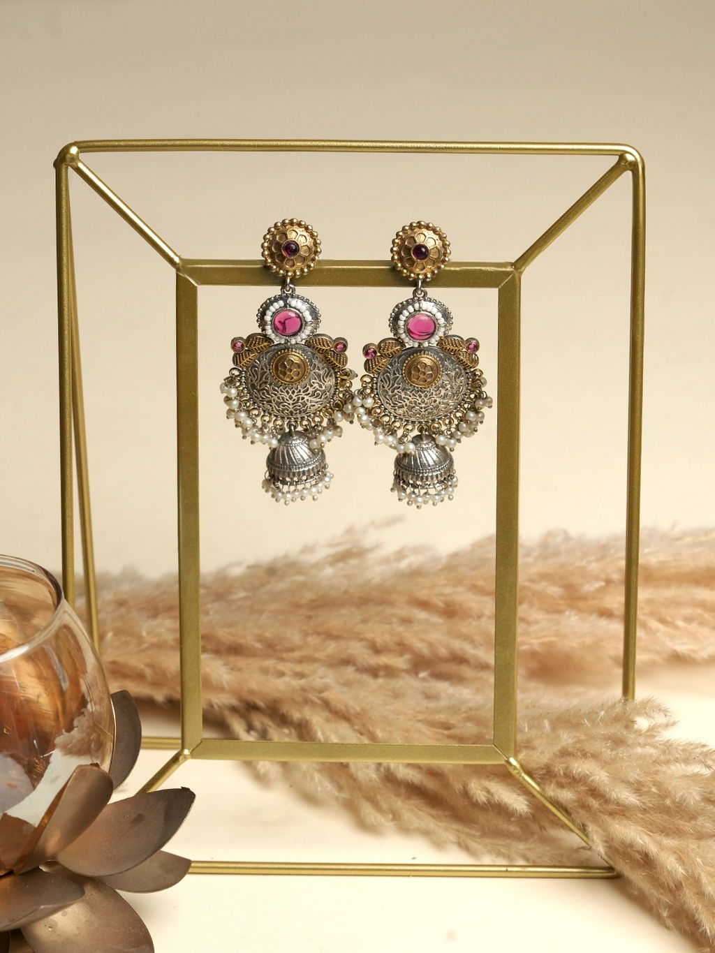 Pink Designer Fusion Earrings