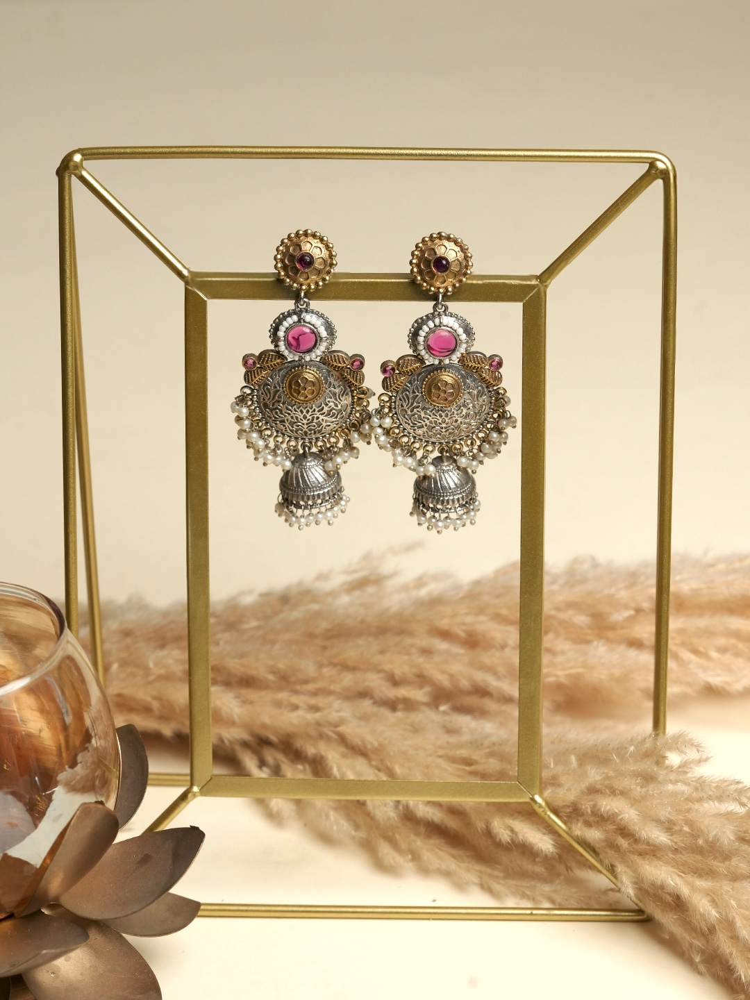 Pink Designer Fusion Earrings