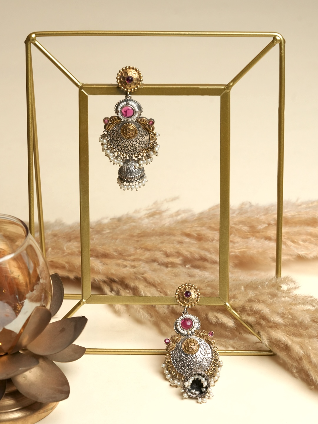 Pink Designer Fusion Earrings