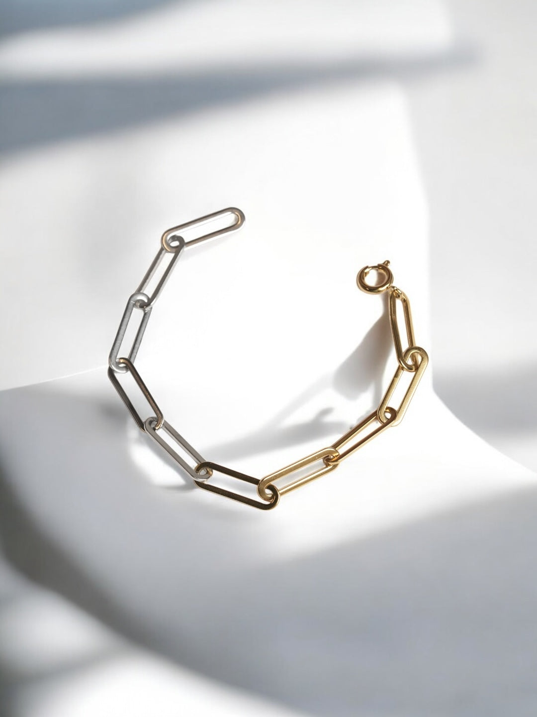 Two-Tone Paperclip Chain Bracelet