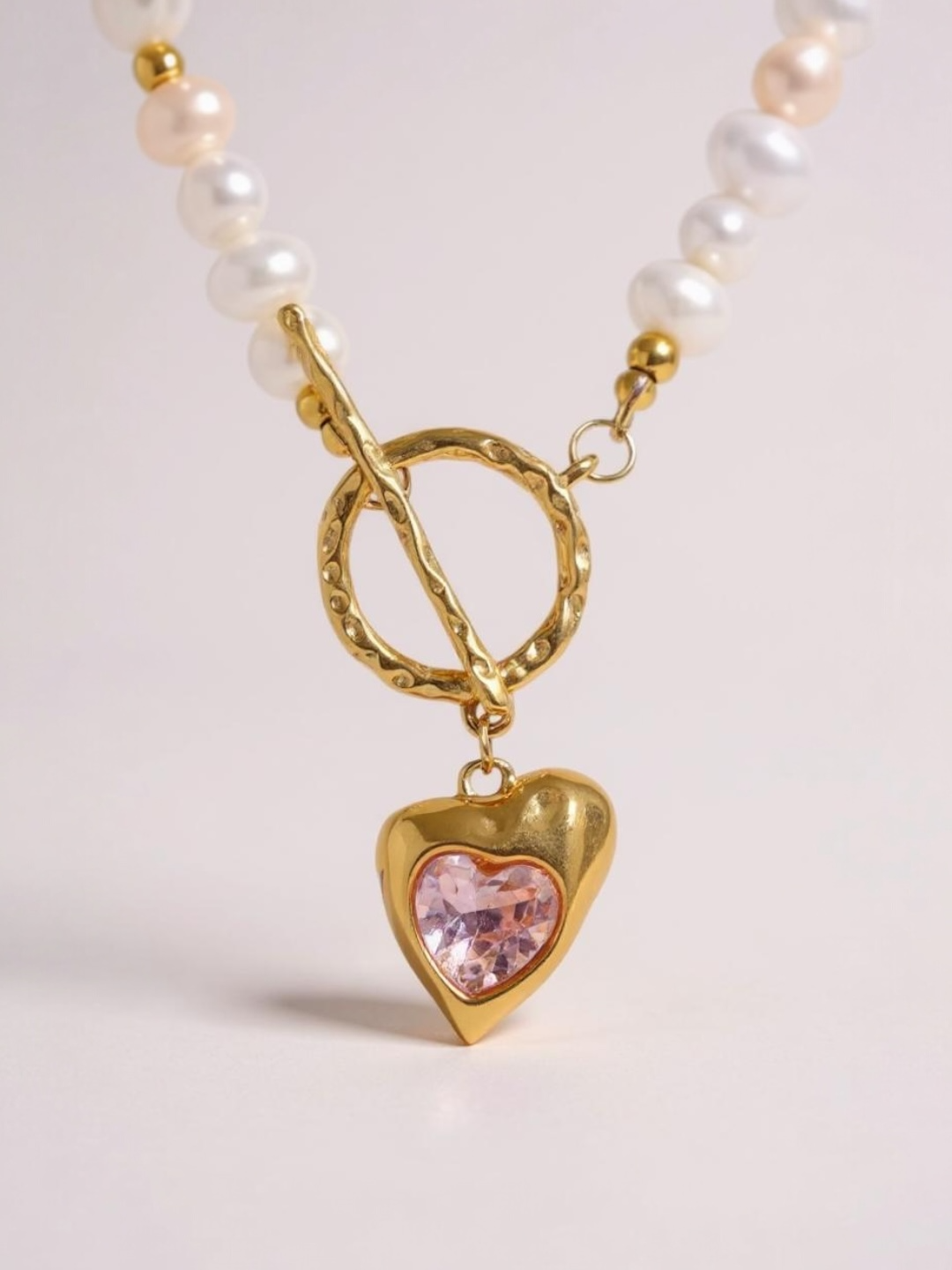 Natural Freshwater Pearl Heart Pendant Necklace