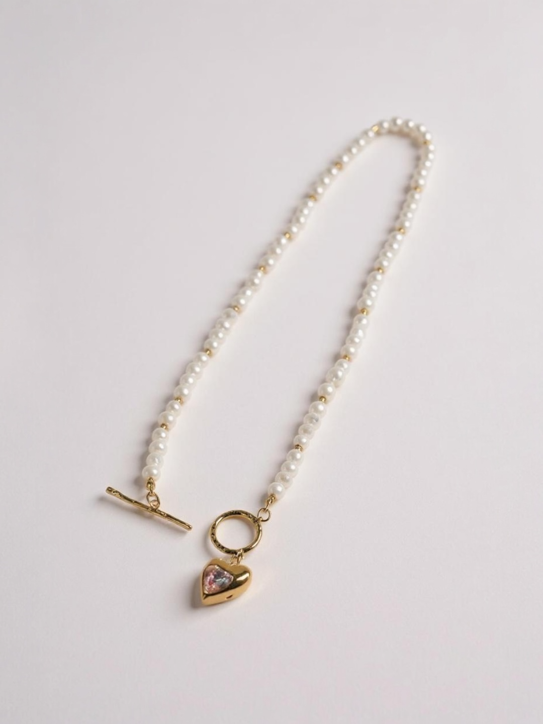 Natural Freshwater Pearl Heart Pendant Necklace