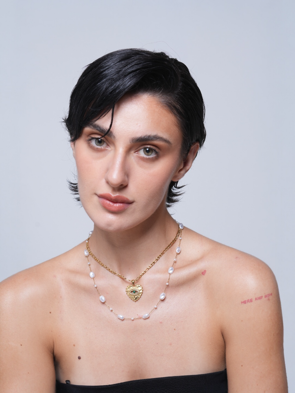 Double Layer Pearl Chain Necklace