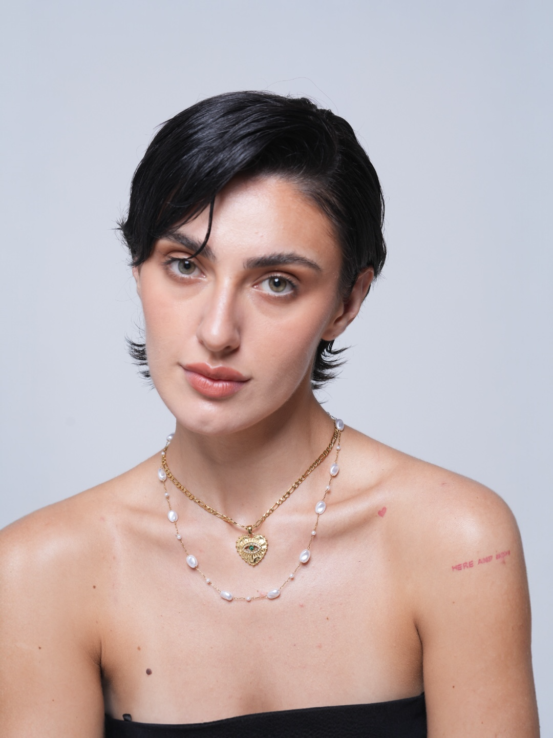 Double Layer Pearl Chain Necklace
