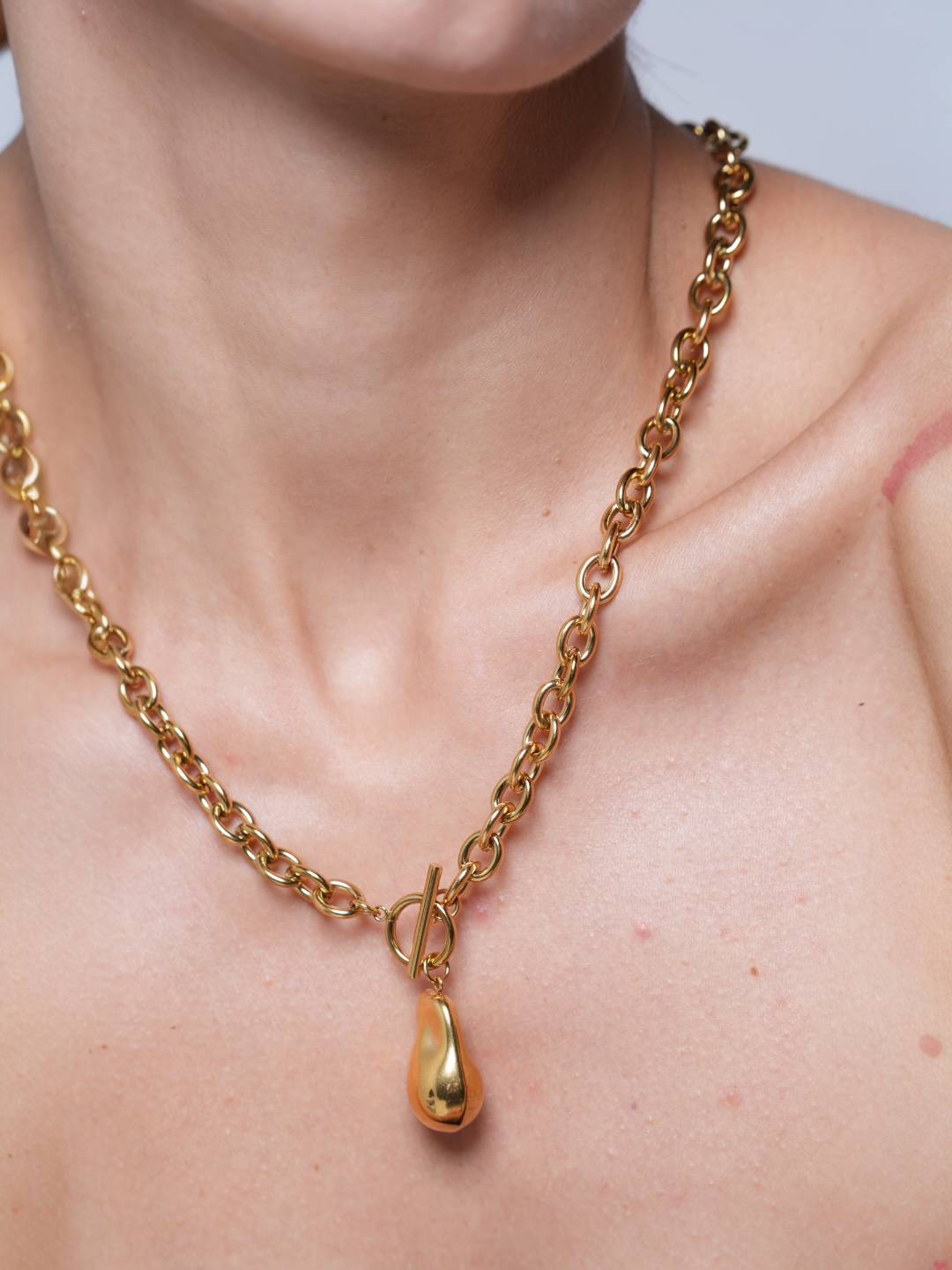 Water Drop Link Chain Pendant Necklace
