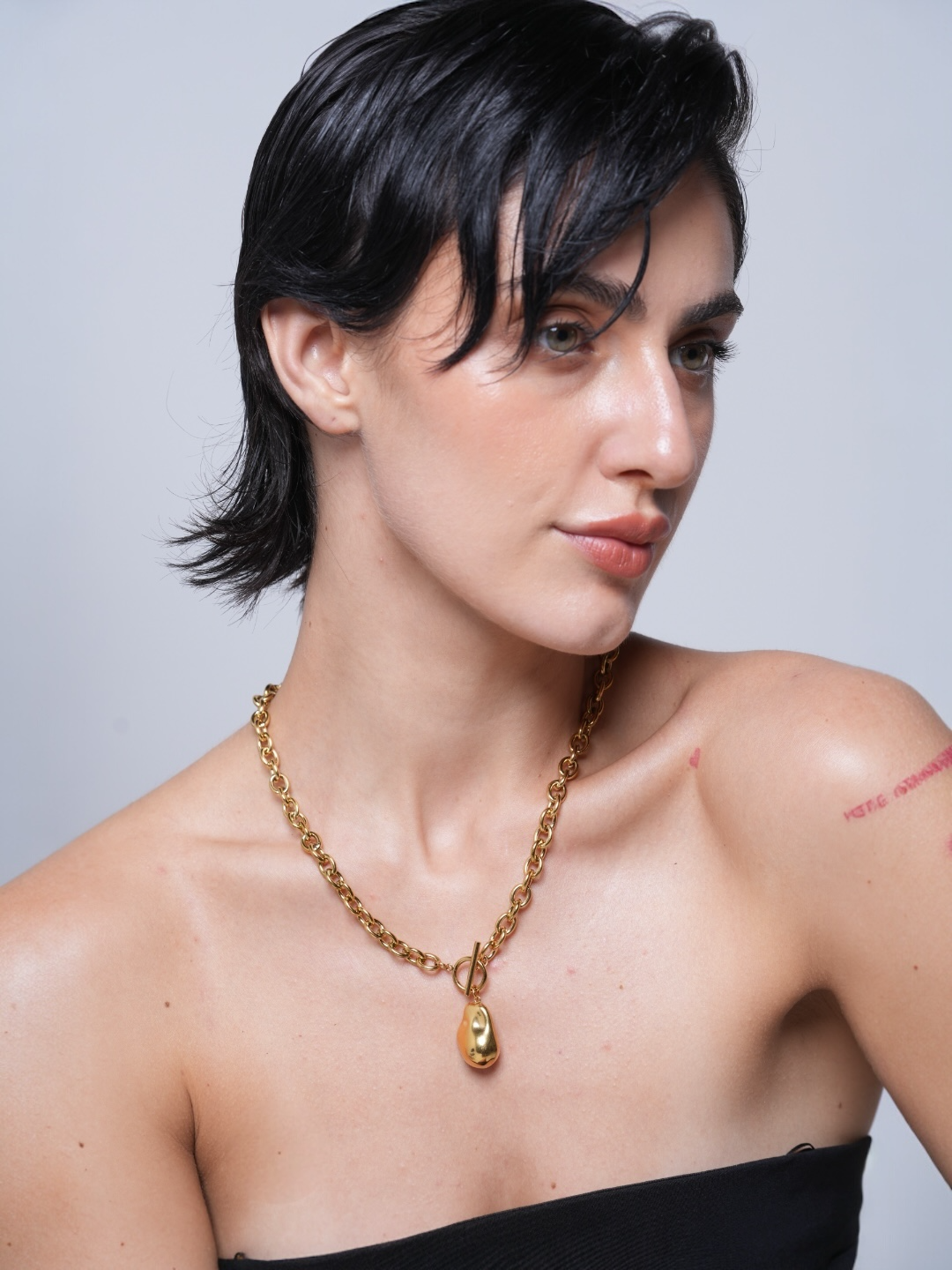 Water Drop Link Chain Pendant Necklace