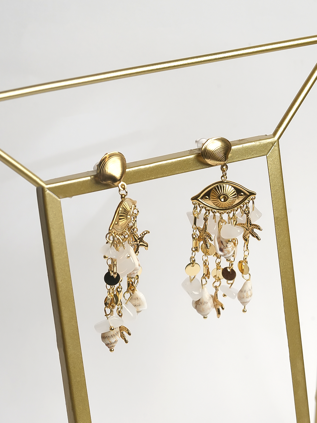 Ocean Style Shell Conch Starfish Dangle Earrings
