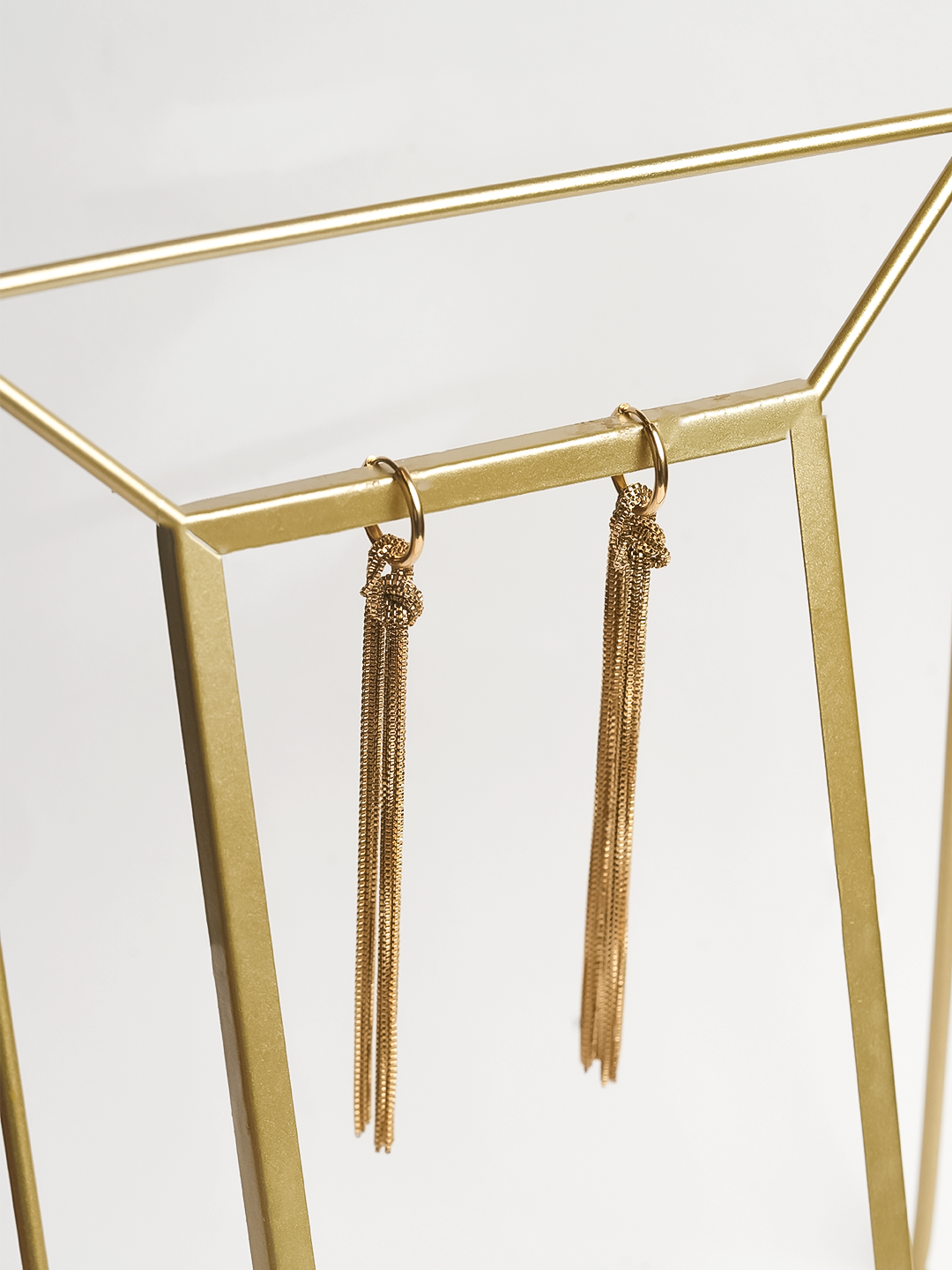 Snake Bone Chain Knot Tassel Earrings