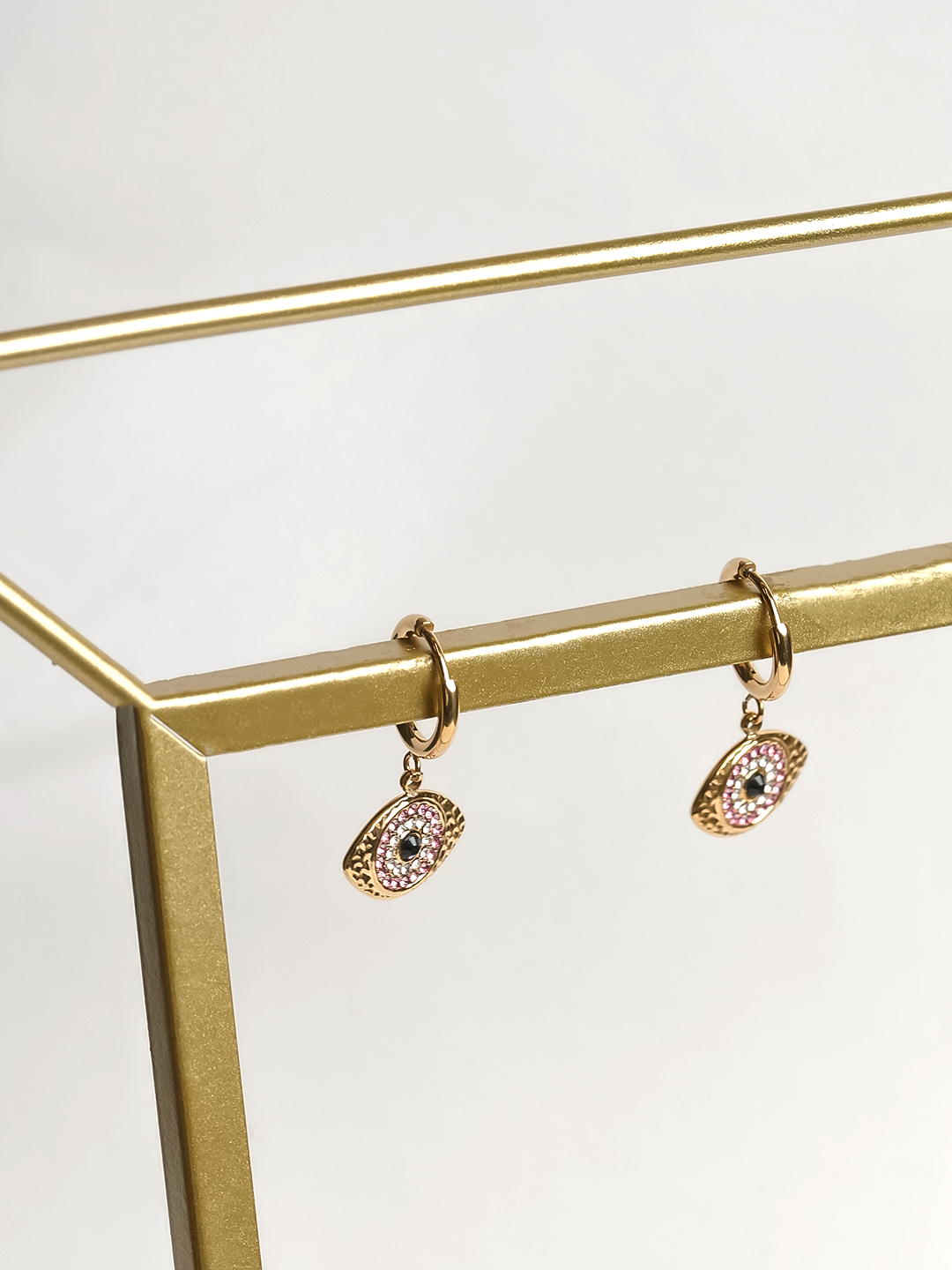 Glam Round Eye Earrings