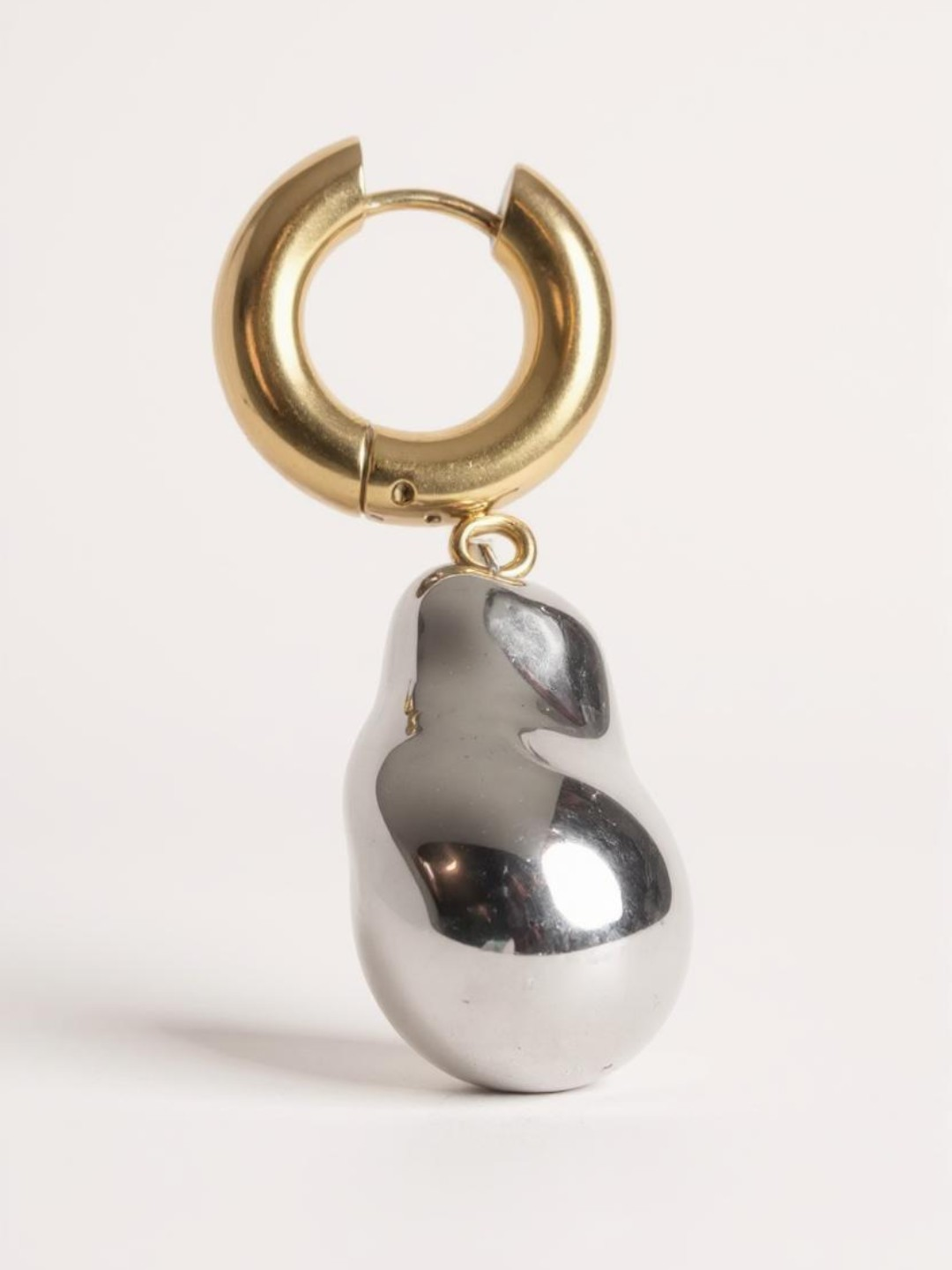 Two Tone Big Bead Pendant Earrings