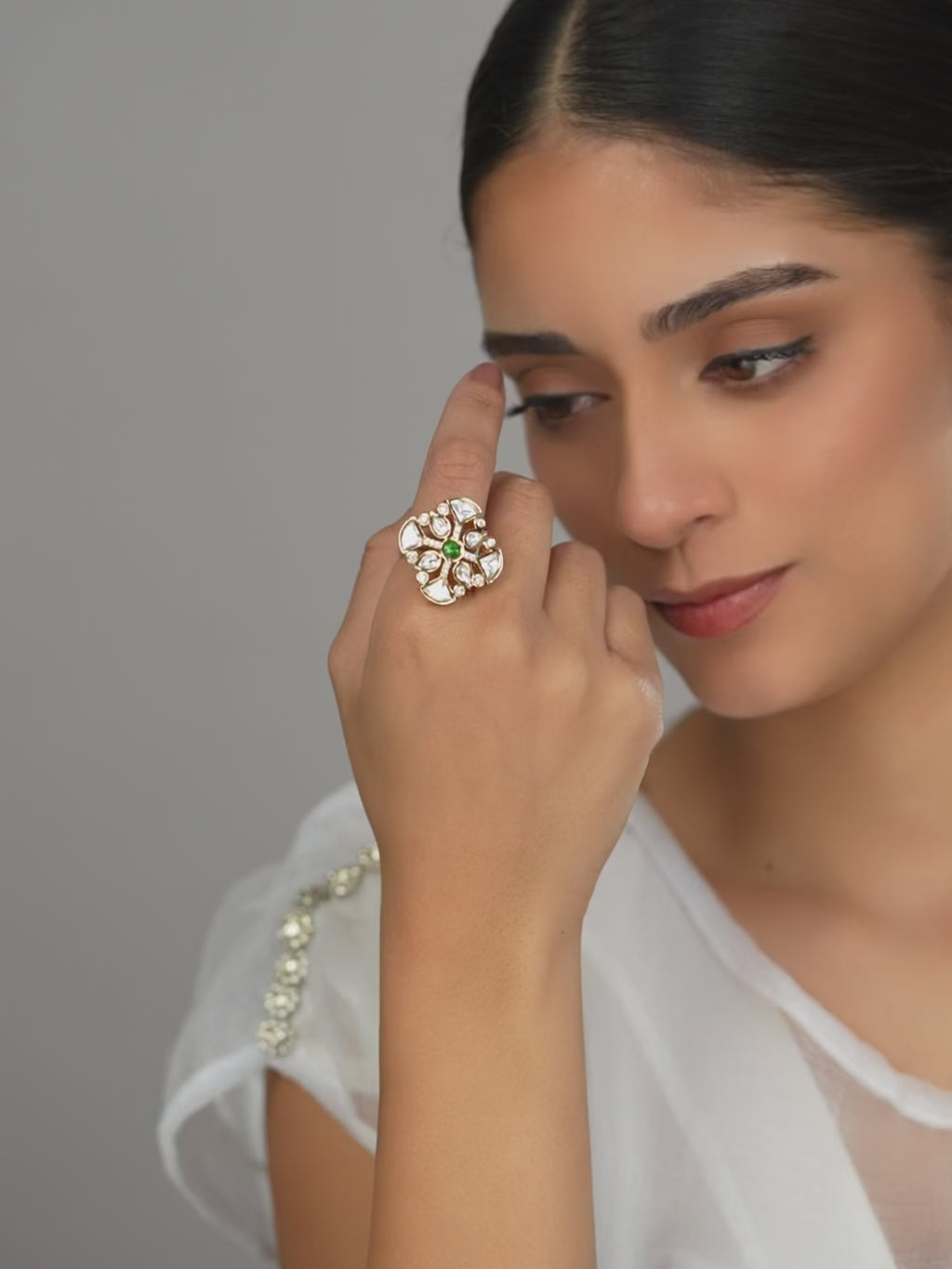 Shiny Polki Ring