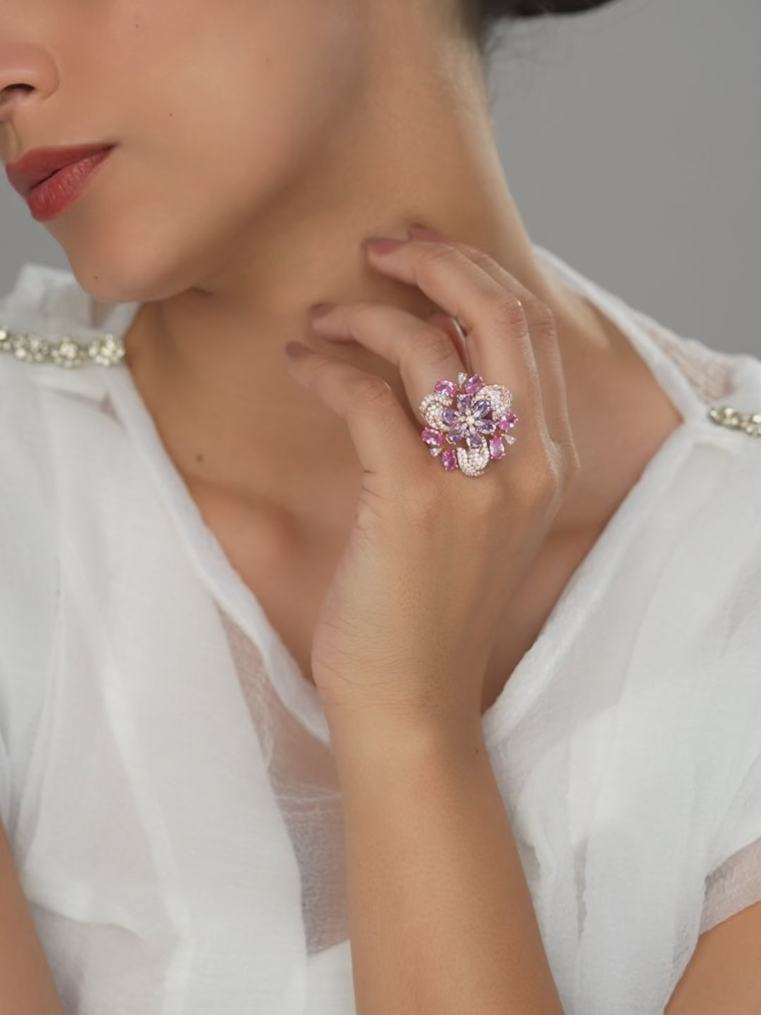 Violet Bloom Ring