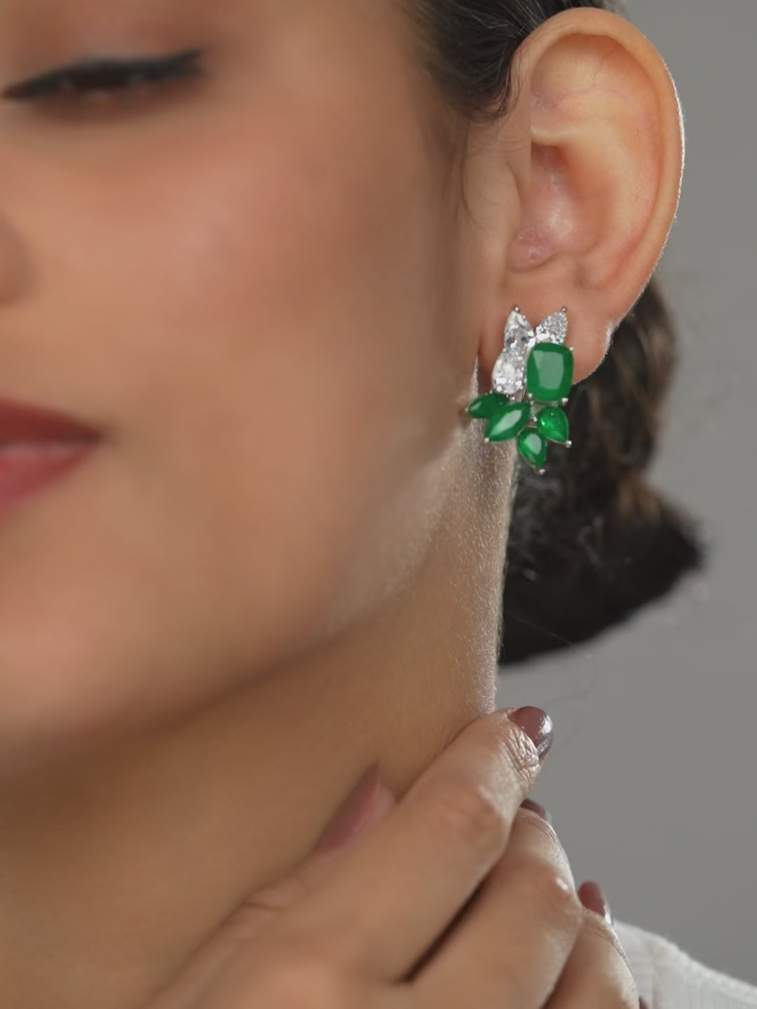 Green Petal Studs