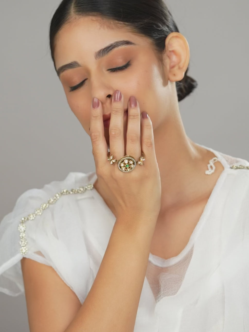 Green Two Finger Ring
