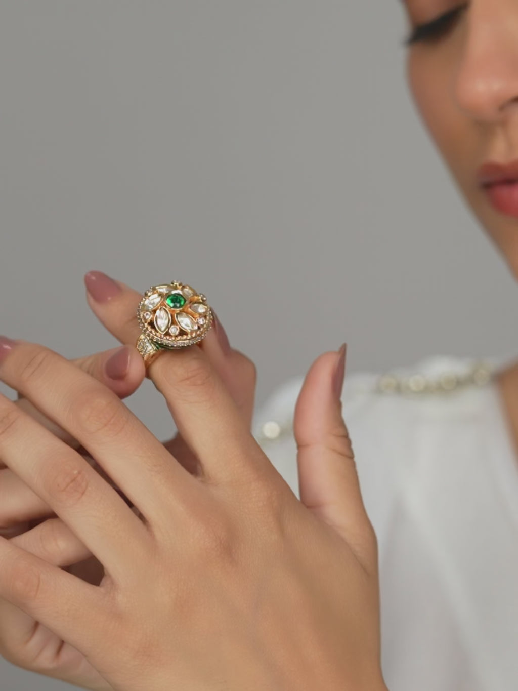 Emerald Dome Ring (Size 7)