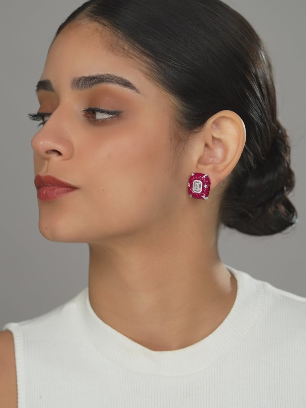 Crimson Shine Studs