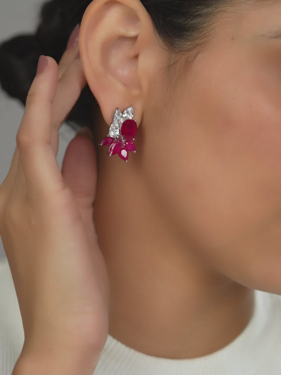 Red Petal Studs