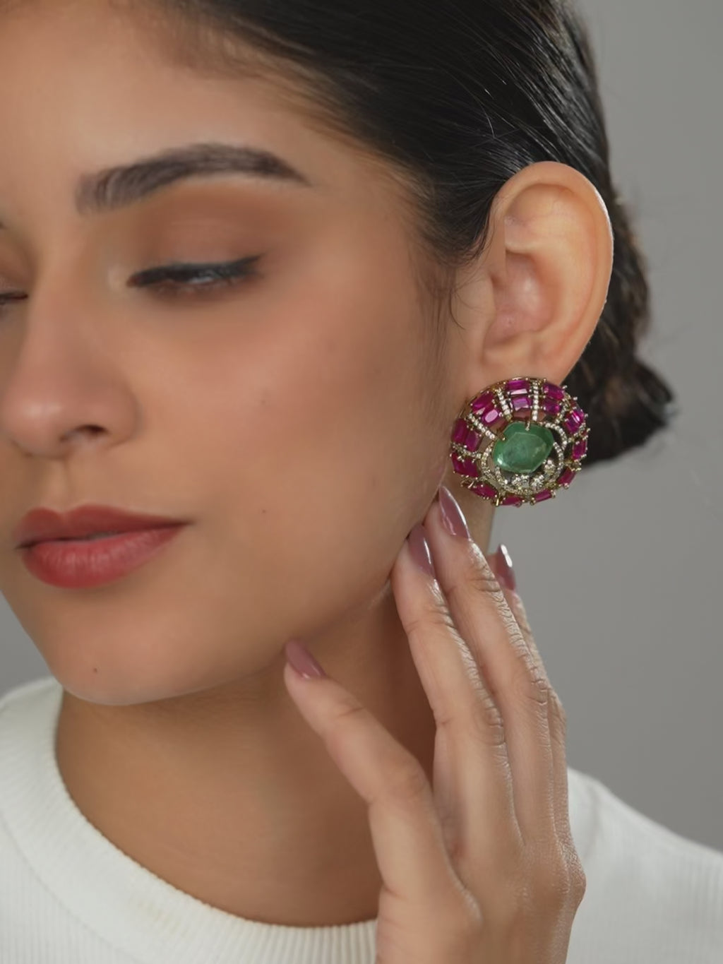 Emerald Statement Studs