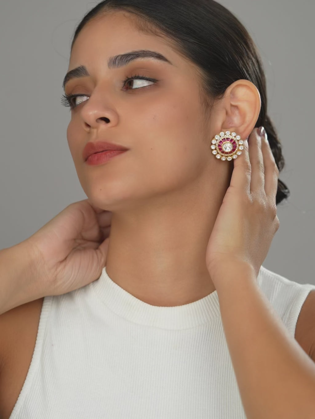 Pink Aura Studs