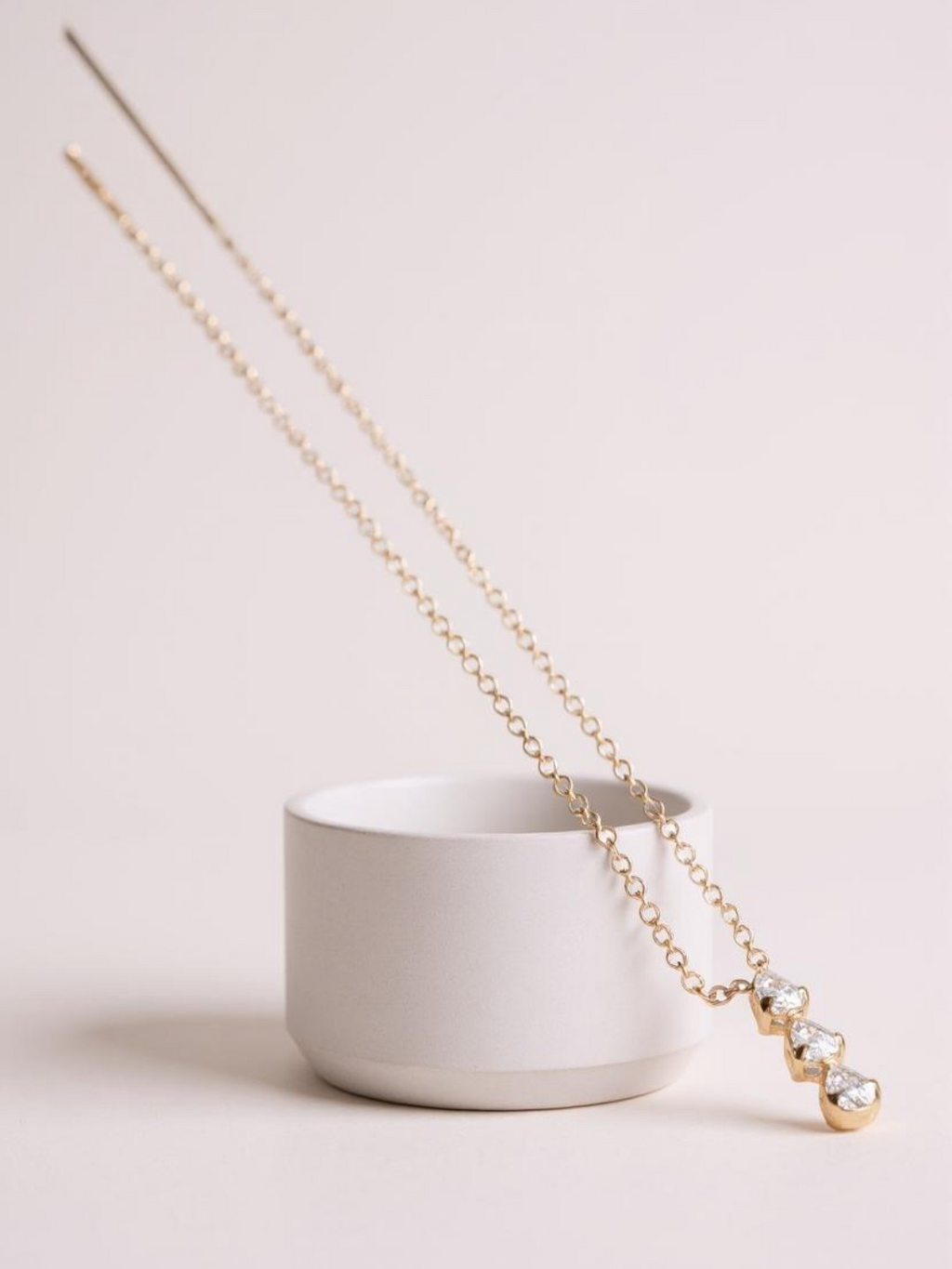 Triple CZ Pendant Necklace