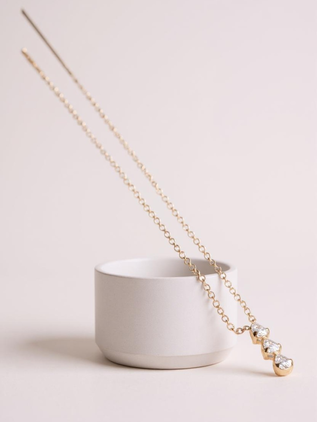 Triple CZ Pendant Necklace