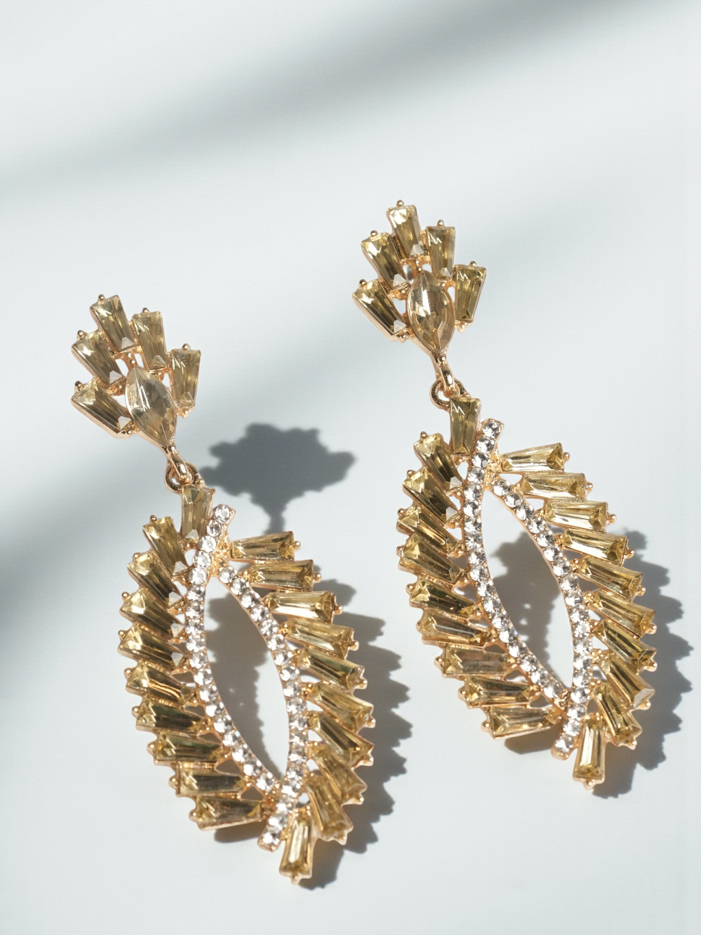 Rhinestone Long Drop Earrings